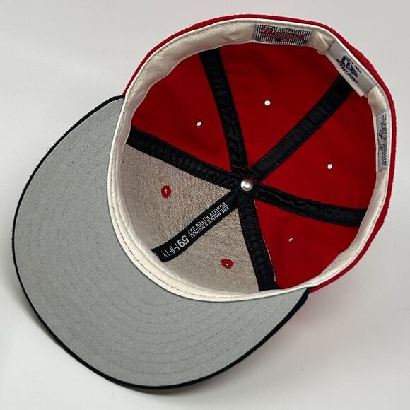 Vintage 90s Boston Red Sox Hat Baseball Cap New Era 5950 Wool USA Fitted 7 1/2 - Picture 5 of 10